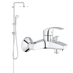 Pachet: Coloana dus Grohe New Tempesta 210, montare pe perete, baterie cada Eurosmart (26381001 , 33300002)