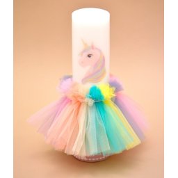 Lumanare de botez unicorn