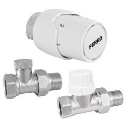 Set robineti radiator drepti ½ cu cap termostatic