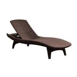 Sezlong pentru gradina, polipropilena, spatar ajustabil, culoare grafit, Keter Pacific, dimensiuni 197x75x41 cm
