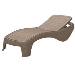 Sezlong pentru gradina, polipropilena imitatie ratan, spatar reglabil, culoare cappuccino, Keter Atlantic, dimensiuni 197x74x36 cm