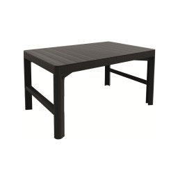 Masuta de gradina, exterior, material polipropilena, Keter, extensibila, utilizare pentru a servi masa, gri, Lyon, dimensiuni 40/66 x 116 x 71.5 cm