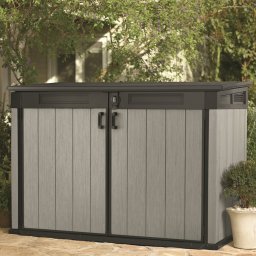 Dulap gradina exterior, polirasina, pentru unelte si tomberoane, rezistent la intemperii si UV, Keter Grande Store, 190x109x132 cm