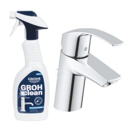 Pachet solutie curatat baterii baie si bucatarie Grohe, plus baterie lavoar Grohe Eurosmart, marimea S ( 48166000, 33265002)