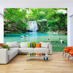 Fototapet 3D Cascada OPO533 (Alege materialul: : Autocolant Perete Laminat Lucios, MP: 1 mp)