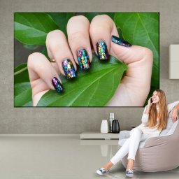 Tablou Manichiura Metalica Printre Frunze BMAN51 (Dimensiune LxH: 150x100cm)