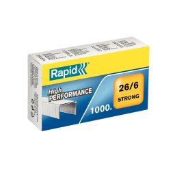 Capse Rapid 26 6 Strong din otel galvanizat pentru capsatoare compatibile, 1000 bucati 24861400