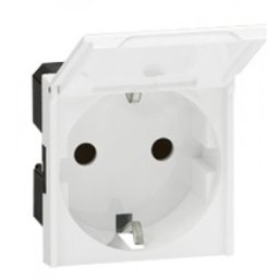 Priza shuko 2 module cu capac Legrand Mosaic 077219
