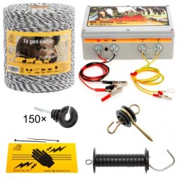 Pachet gard electric cu fir 1000 m, pentru 6,25 sau 1,56 Ha