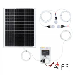 Sistem de iluminat solar 50 W cu 3 becuri
