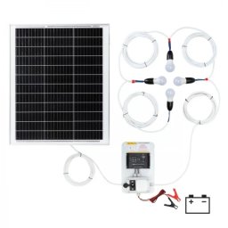 Sistem de iluminat solar 50 W cu 4 becuri