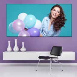 Tablou Zambet Sanatos si Baloane Colorate TH16 (Dimensiune LxH: 120x60cm)