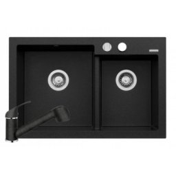Set chiuveta granit DIPLOS & baterie Fido - Negru Pyramis 070006601FBK