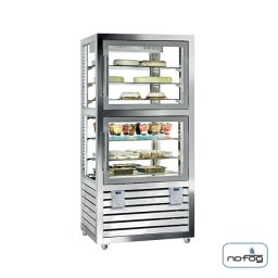 Vitrina frigorifica verticala dubla gelaterie-patiserie cu 2 usi, 230+260 L