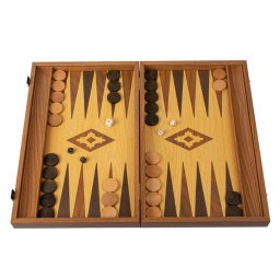 Set joc table backgammon lemn cu aspect de stejar , 47,5 x 60 cm