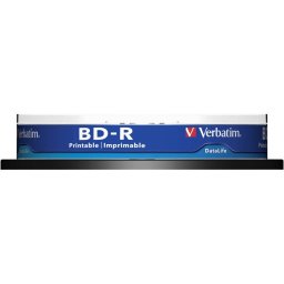 BD-R VERBATIM 25GB, viteza 6x, Single Layer, spindle, printabil, 10 buc/set