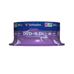 DVD+R VERBATIM 8.5 GB, 240 min, viteza 8x, Double Layer, spindle, "Matt Silver", 25 buc/set