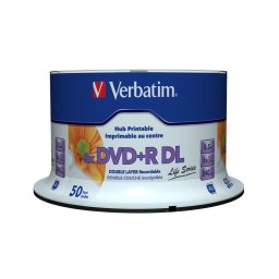 DVD+R VERBATIM 8.5 GB, 240 min, viteza 8x, Double Layer, spindle, printabil, "Wide Inkjet Printable", 50 buc/set
