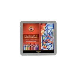 Set creioane colorate POLYCOLOR KOH-I-NOOR, 48 bucati, cutie metalica