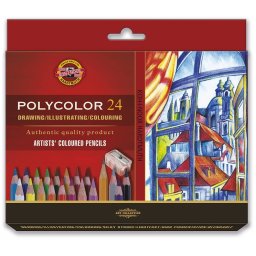 Set 24 creioane KOH-I-NOOR Polycolor + ascutitoare + 2 creioane grafit 1500
