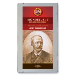 Set 12 creioane colorate KOH-I-NOOR Aquarell MONDELUZ, cutie metalica, maron