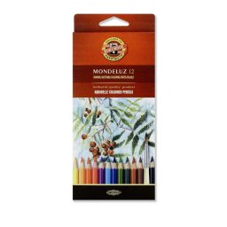 Set 12 creioane colorate Aquarell MONDELUZ FRUCTE, cutie carton, culori asortate