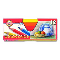 Set 12 creioane colorate KOH-I-NOOR TRIOCOLOR JUMBO
