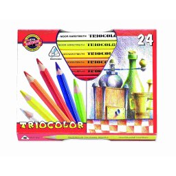 Set 24 creioane colorate KOH-I-NOOR TRIOCOLOR JUMBO