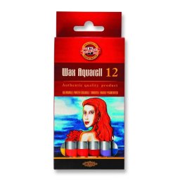 Set 12 creioane colorate KOH-I-NOOR Wax Aquarell in cutie carton