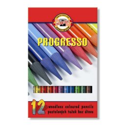 Set 12 creioane colorate fara lemn KOH-I-NOOR PROGRESSO
