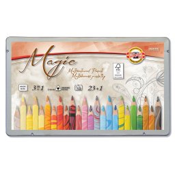 Set 23 creioane colorate triunghiulare KOH-I-NOOR MAGIC JUMBO + blender