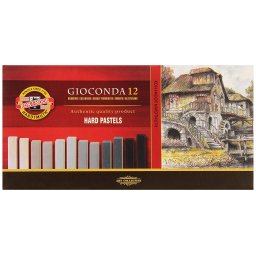 Set creta uleioasa patrata GIOCONDA KOH-I-NOOR, 12 nuante de gri