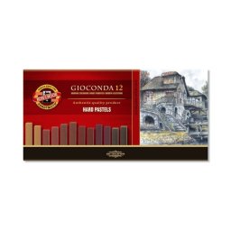 Set creta uleioasa patrata GIOCONDA KOH-I-NOOR, 12 nuante de maron