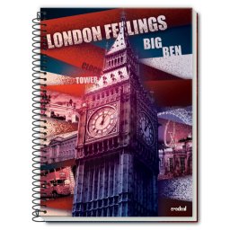 Caiet spira metal LONDON FEELINGS 96 pagini