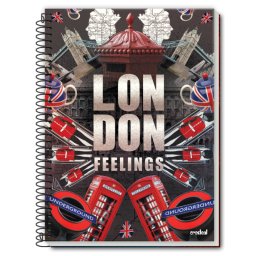 Caiet spira metal LONDON FEELINGS 320 pagini