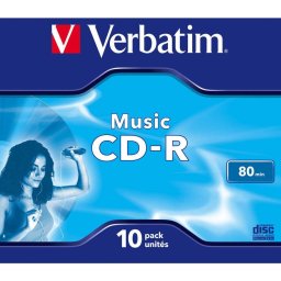 CD-R VERBATIM 700 MB, 80 min, viteza 16x, carcasa, "MUSIC", 10 buc/set