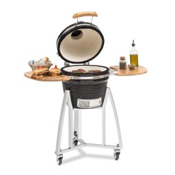 Klarstein Grătar kamado Queensize, termometru, piese laterale detașabile, negru (GQ13-QueensizeKamado)