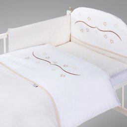 Albero Mio Set lenjerie brodata 5 piese - Stars ecru