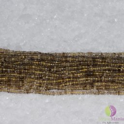 Sirag cuart fumuriu deschis heishi 5mm, 33cm