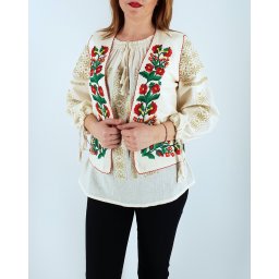 Vesta brodata cu model traditional Cerasela
