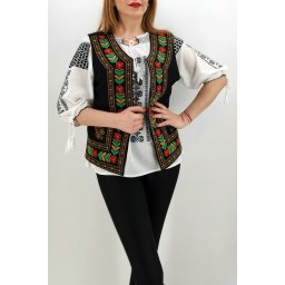 Vesta brodata cu model traditional Cerasela 2