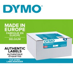 Set 10 benzi DYMO LabelManager 9 mm negru pe alb pentru documente, bibliorafturi, rafturi si organizare generala 2093096