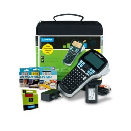 Kit imprimanta de etichete portabila DYMO LabelManager 420P cu tastatura ABC, conectare la PC, acumulator Li-Ion, adaptor, servieta si 2 benzi suplimentare pentru etichete de pana la 19 mm