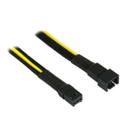 Cablu prelungitor Nanoxia 3-pini Molex, Single Sleeve, 30cm, Black/Yellow, 900900217