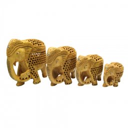 Elefanti-Femele Insarcinate - Figurine din Lemn - 10-15x7-16x5-8 cm