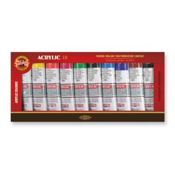 Set 10 culori acril 40ml KOH-I-NOOR