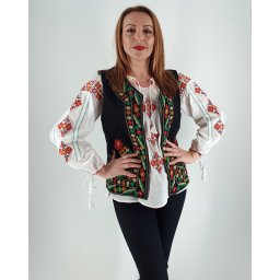 Vesta brodata cu model traditional Filoftea