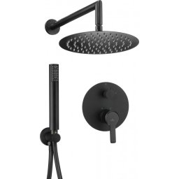 Set de dus incastrat cu baterie , para de dus si dispersor fix din seria Arnika Nero NACN9QP