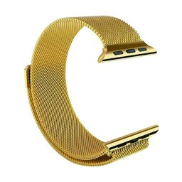 Curea Apple Watch 38mm Series 1,2,3,4 sau 5 de 40mm metalica gold tip Milanese cu inchidere magnetica