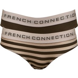 French Connection StAnd Plain Standard Briefs Pink Opal/Dusty Olive Stripe/Dusty Olive